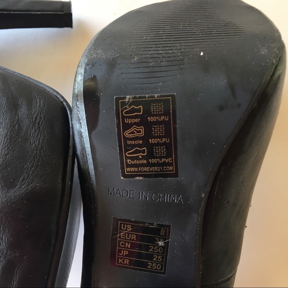 Forever 21 Black Heels with Ribbon Size 8 - Picture 5 of 8